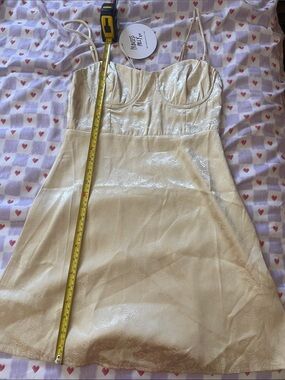 Ivory Slip Dress with Subtle Jacquard